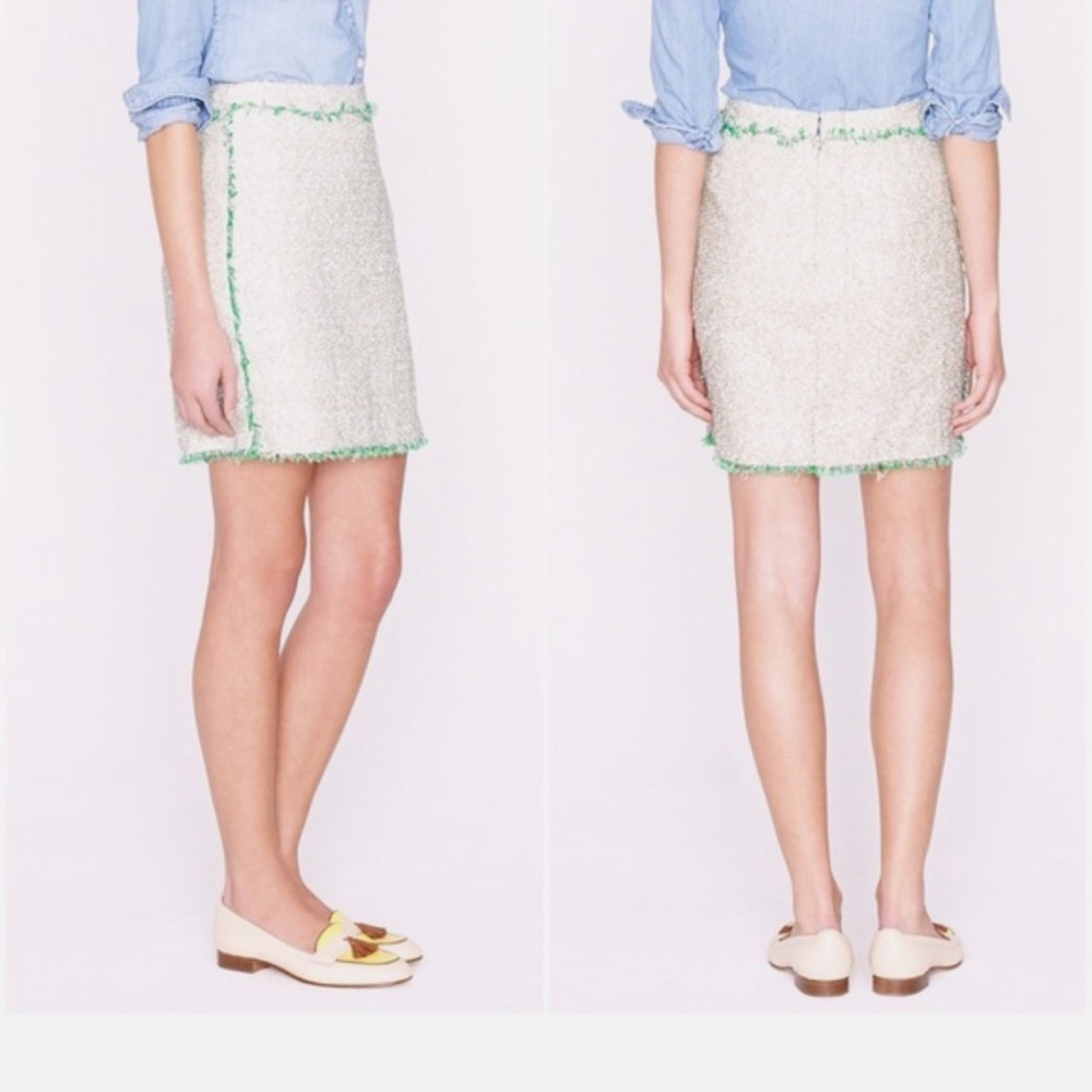 J. Crew Multicolored Embellished Mini Pencil Skirt